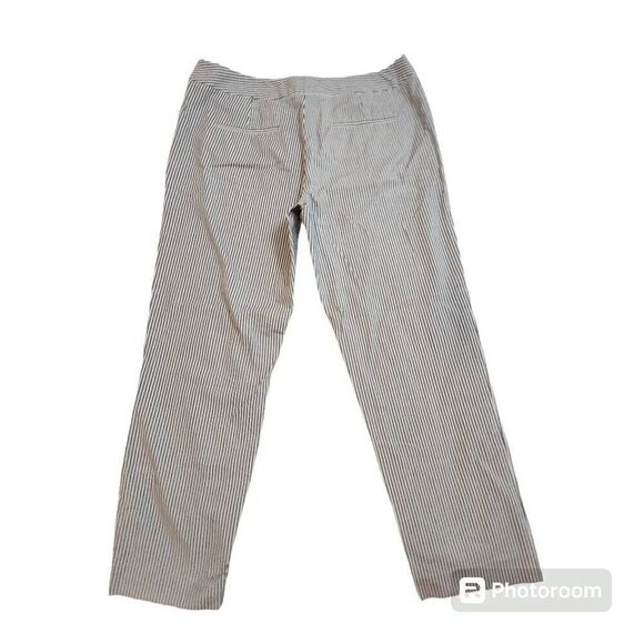 AMANDA & CHELSEA Pants CONTEMPORARY-FIT Gray White  Ankle 10 - Picture 2 of 7